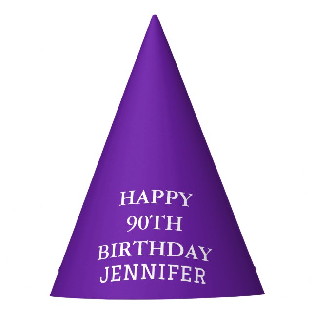 Chapeaux De Fêtes Fête du 90e anniversaire Purple Adulte (Devant)