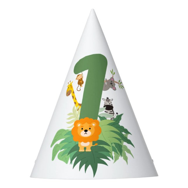 Chapeaux De Fêtes Fête Wild One Jungle - 1er anniversaire Casquettes (Devant)