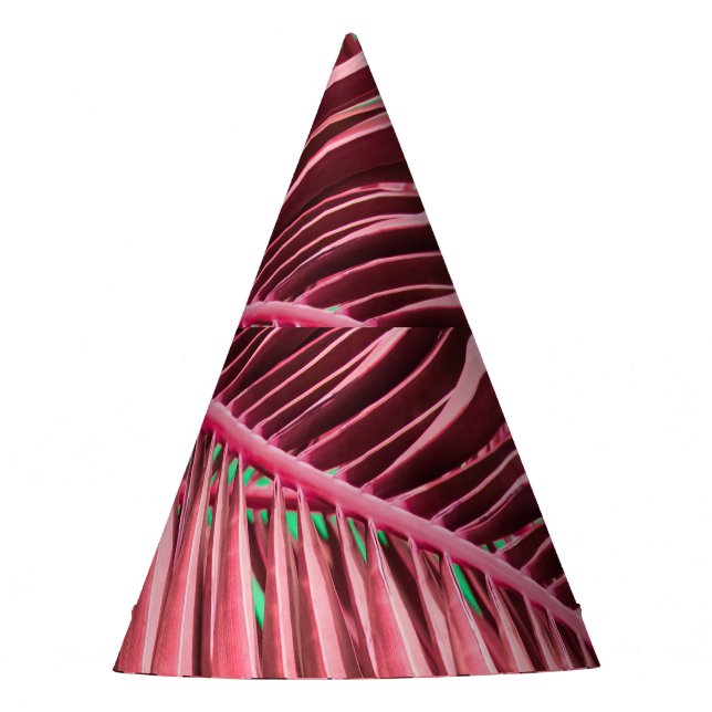 Chapeaux De Fêtes Feuille de palme rose tropicale (Devant)