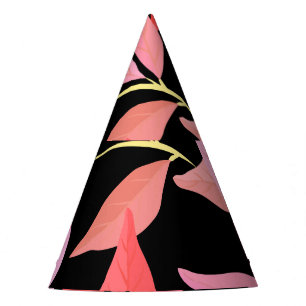 Chapeaux De Fêtes Feuilles botaniques, motif sans couture colorée.