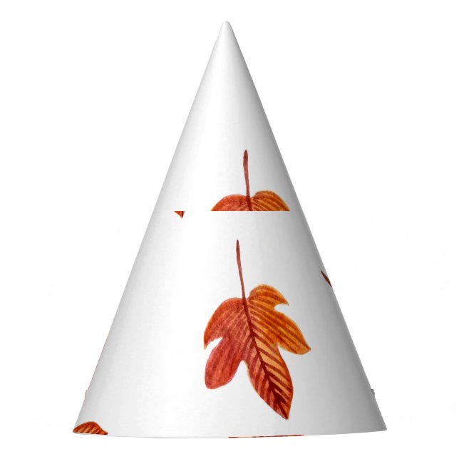 Chapeaux De Fêtes Feuilles d'automne aquarelle main tirée (Devant)