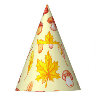 Chapeaux De Fêtes Feuilles d'automne : aquarelle papier peint rétro