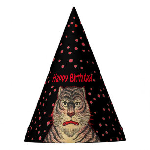 Chapeaux De Fêtes Fierce Birthday Asian Tiger Stripes Red Doses
