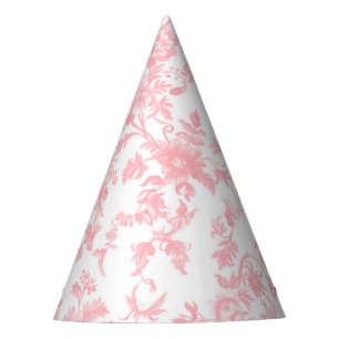 Chapeaux De Fêtes Fille au nœud rose Toile de Jouy Premier 1er Anniv