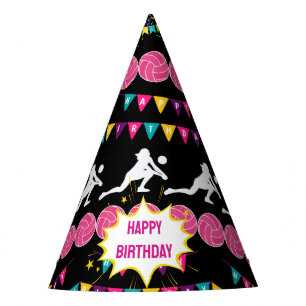 Chapeaux De Fêtes Fille de joueur de volley-ball Anniversaire