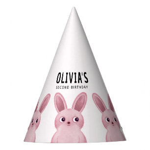 Chapeaux De Fêtes Fille fête d'anniversaire avec de mignons lapins r