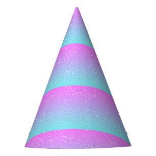 Chapeaux De Fêtes Fille Rose bleu arc-en-ciel étoiles Parties scinti