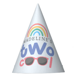 Chapeaux De Fêtes Filles Arc-en-Ciel Deux Cool 2ème Anniversaire
