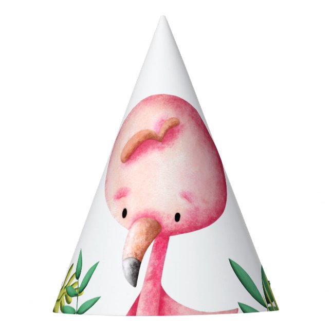 Chapeaux De Fêtes Flamant rose rose d'été Tropical (Devant)