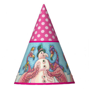 Chapeaux De Fêtes Flamant rose ROSE SNOWMAN FUNNY FUNNY CASQUETTE DE