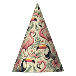 Chapeaux De Fêtes Flamant rose vintage et Toucan sans couture