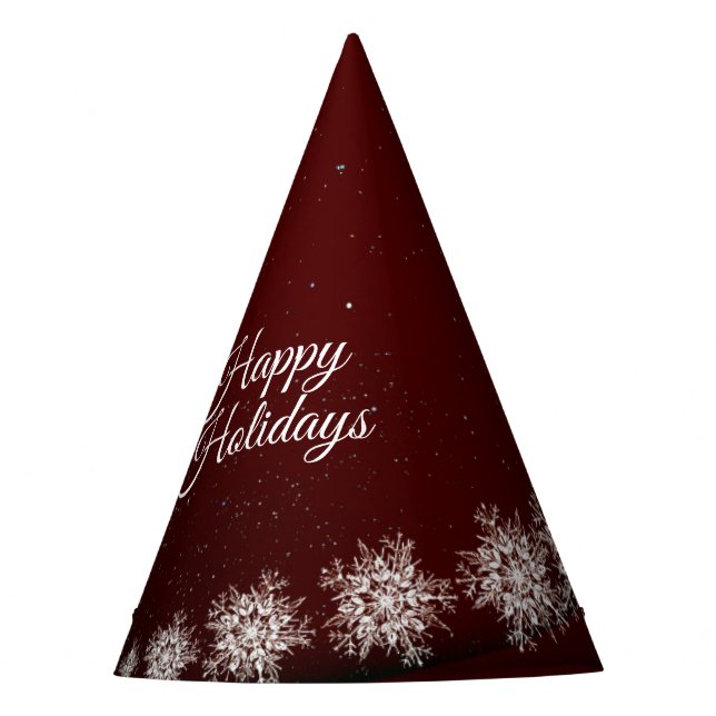 Chapeaux De Fêtes Flammes de neige Cristal de Noël Rouge Rustique (Devant)