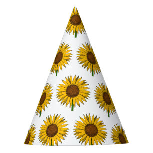 Chapeaux De Fêtes Fleur jaune tournesol