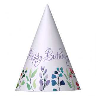 Chapeaux De Fêtes Fleur sauvage aquarelle fleurie premier anniversai
