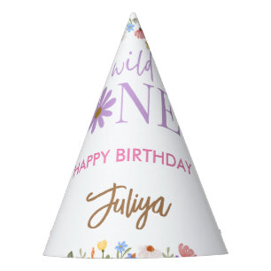 Chapeaux De Fêtes fleur sauvage violet 1er anniversaire