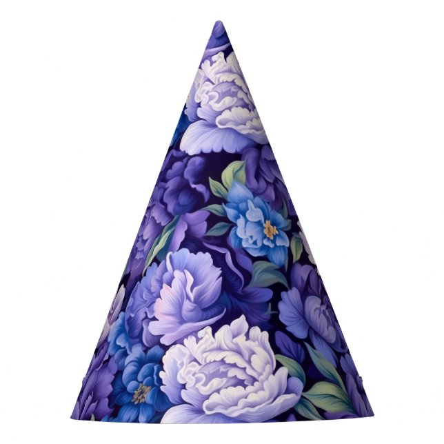 Chapeaux De Fêtes Fleurs blanches bleu violet (Devant)