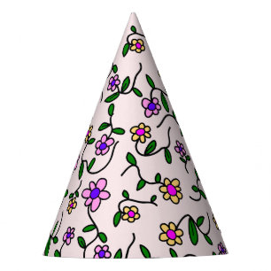 Chapeaux De Fêtes Fleurs colorées, Motif Floral, Verdure, Boho