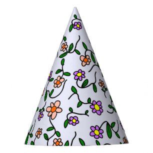 Chapeaux De Fêtes Fleurs colorées, Motif Floral, Verdure, Boho