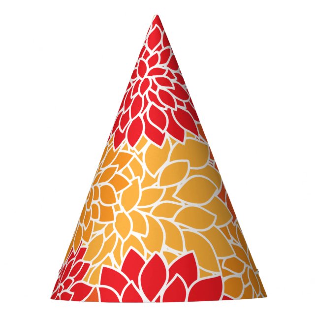 Chapeaux De Fêtes Fleurs Dahlia, Motif De Fleurs, Dahlia Orange (Devant)