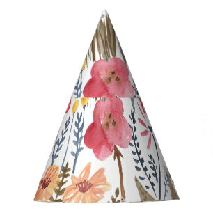 Chapeaux De Fêtes Fleurs de ressort d'aquarelle, patte transparente