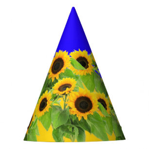 Chapeaux De Fêtes Fleurs de soleil - Liberté Ukraine Paix drapeau u