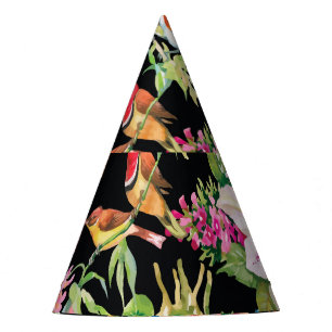 Chapeaux De Fêtes Fleurs d'oiseaux sauvages : Noir Vintage