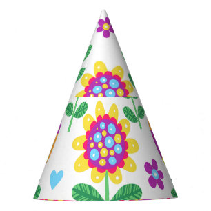 Chapeaux De Fêtes Fleurs gaies Vintage Motif coloré