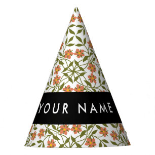 Chapeaux De Fêtes Fleurs oranges, motif floral, Boho, Votre nom