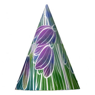 Chapeaux De Fêtes Fleurs printanières, herbes, bordure transparente 