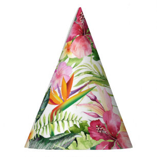 Chapeaux De Fêtes Fleurs Tropicales Florales Sauvages Fête d'anniver