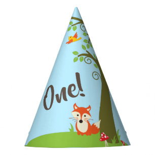 Chapeaux De Fêtes Forest Friends Woodland Cute 1ère fête d'anniversa