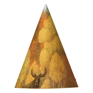 Chapeaux De Fêtes Forêt d'automne, cerf numérique et renard.