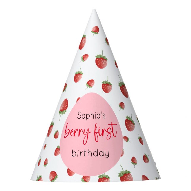 Chapeaux De Fêtes Fraise Anniversaire Berry First (Devant)