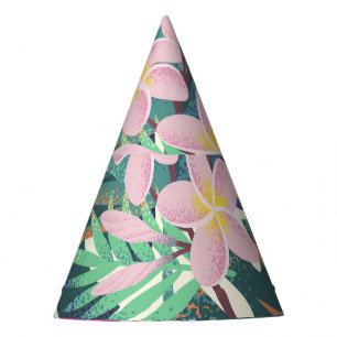 Chapeaux De Fêtes Frangipani Tropical : Vintage rose-blanc.