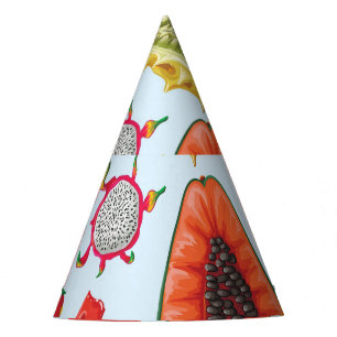 Chapeaux De Fêtes Fruits Exotiques : Imprimé tendance sans couture.