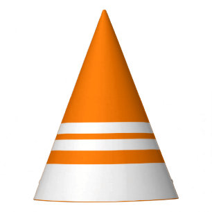 Chapeaux De Fêtes Fun Bright Colorful Orange White Racing Stripes