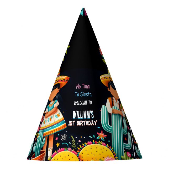 Chapeaux De Fêtes fun cactus mignon uno taco première fête 1er anniv (Devant)