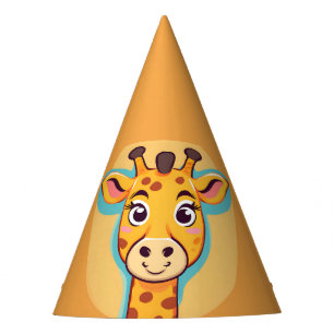Chapeaux De Fêtes Fun girafe Face safari jungle sauvage fête d'anniv