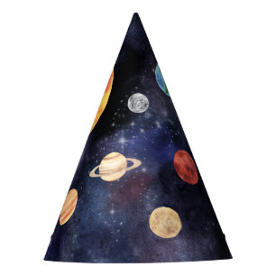Chapeaux De Fêtes Galaxie Bleue Moderne Planètes Espace