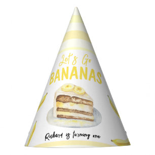 Chapeaux De Fêtes Gâteau à la banane à l'aquarelle pour fête d'anniv