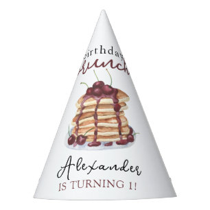 Chapeaux De Fêtes Gâteau d'anniversaire aux pancakes aquarelle