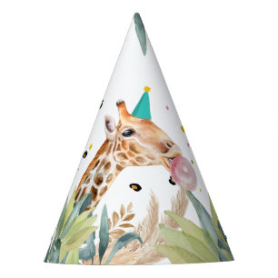 Chapeaux De Fêtes Giraffe Fête Animaux Safari Animaux sauvages Anniv