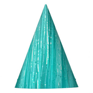 Chapeaux De Fêtes Girl Aqua Mint Tinsel Stripes Anniversaire