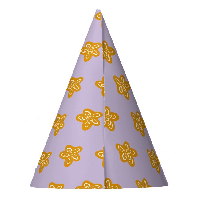 Chapeaux De Fêtes Gold Floral Lilac Girl Princess Birthday Party Hat (Dos)