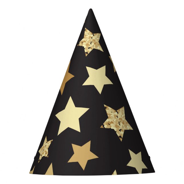 Chapeaux De Fêtes Golden Stars du Black Background (Devant)