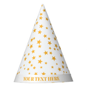 Chapeaux De Fêtes Golden Stars Texte personnalisé Anniversaire Casq