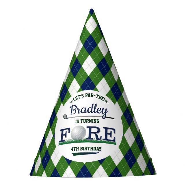 Chapeaux De Fêtes Golf PAR-TEE 4e anniversaire (Devant)
