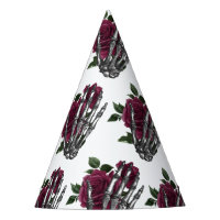 Gothique Fleur Burgundy Squelette Main