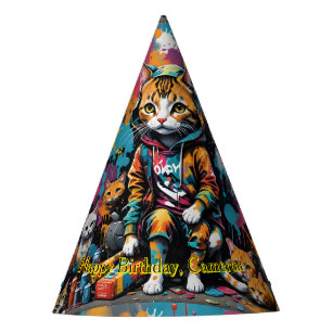 Chapeaux De Fêtes Graffiti Legend Street Cat Joyeux Anniversaire Nom