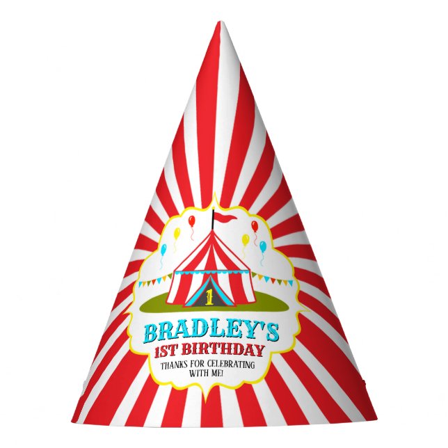 Chapeaux De Fêtes Grand Top Carnaval de cirque 1er anniversaire (Devant)
